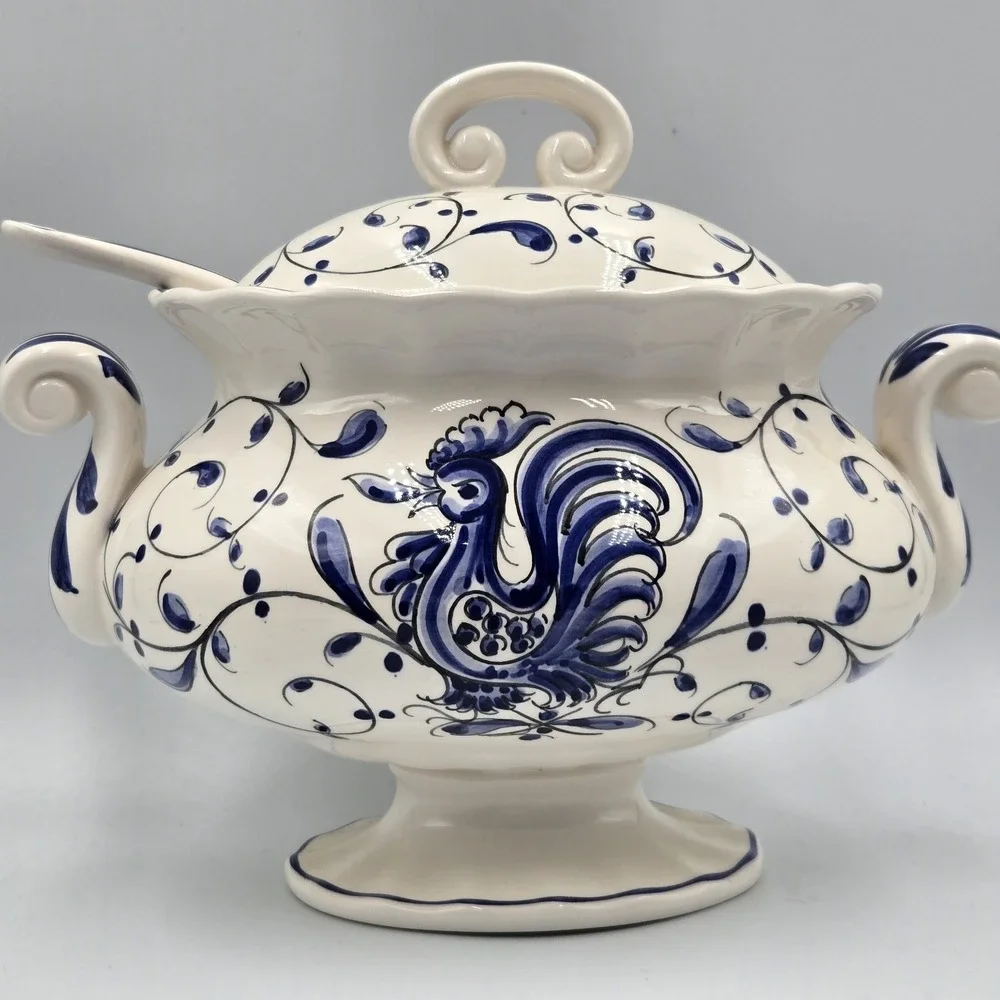 VTG Anfora Agueda Portugal Hand Painted Porcelain 10